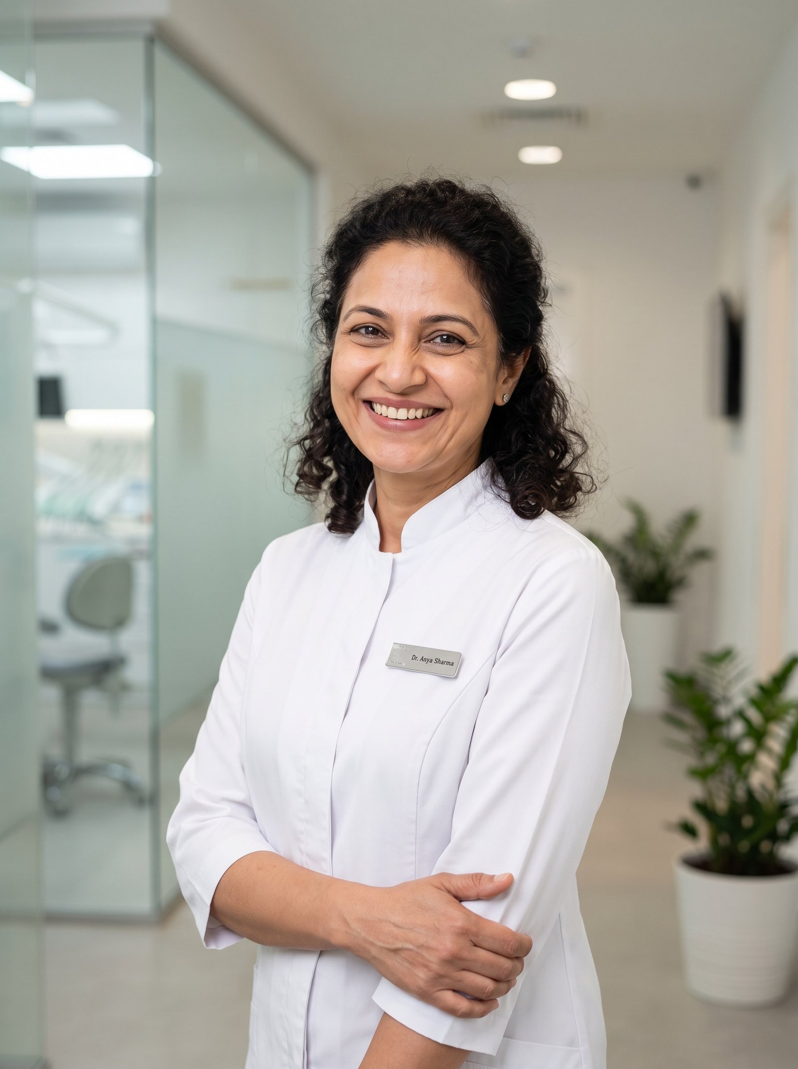 Portrait of Dr. Amara Whitfield, Lead Dentist at Bright Smile Dental Studio