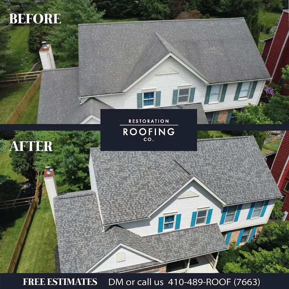 After: roofing surface refreshed and repaired (demo example)