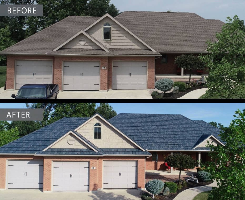 Before: aging commercial roof section (demo example)